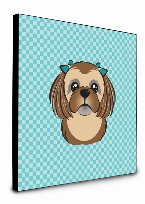 Checkerboard Design with Dog Wall or Door Hanging Prints - BB1187UP88