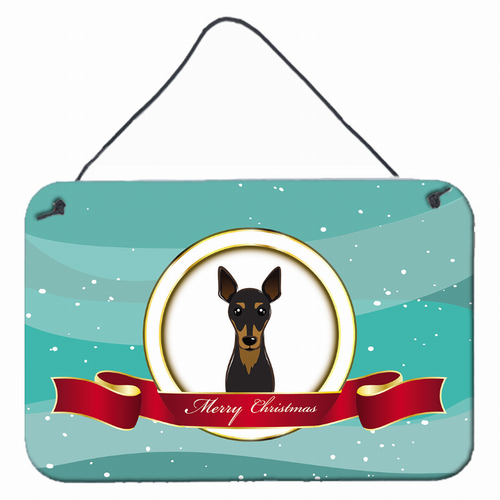 Merry Christmas Design with Dog Art Wall or Door Hanging Prints - S000213B001695P055782V000