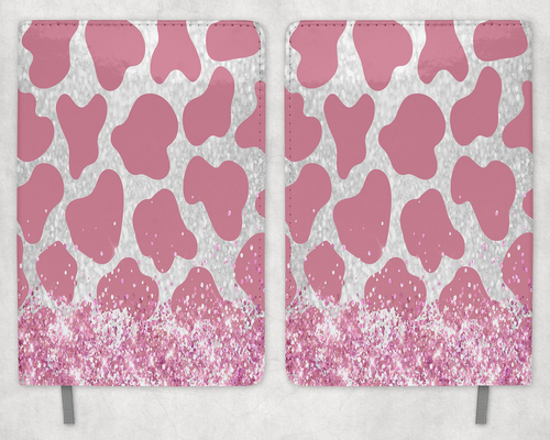 Pink Cow Print faux glitter Printed 8 Inch  A-5 Journal - 1262-6160