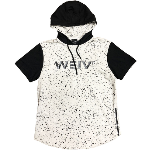 White Splatter Logo Hoody Tee - M-04-WHT-L White Splatter Logo Hoody Tee - M-04-WHT-L