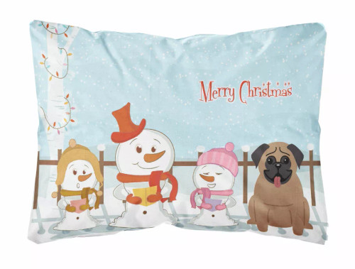 Merry Christmas Carolers Dog Art Canvas Fabric Decorative Pillow - S000213B001695P071375V000