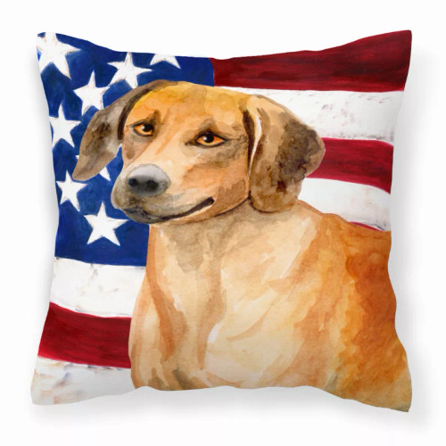 Patriotic With Dog Fabric Decorative Pillow - S000213B001695P114149V000