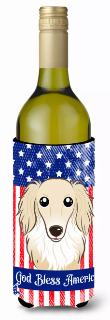 American Flag and Dog Wine Bottle Hugger - S000213B001695P062224V000
