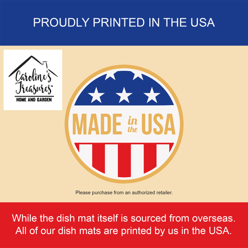 Lots of White Pomeranian Dish Drying Mat