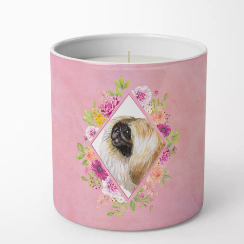Dog 10 oz Flowers Decorative Soy Candle - S000213B001695P020160V016
