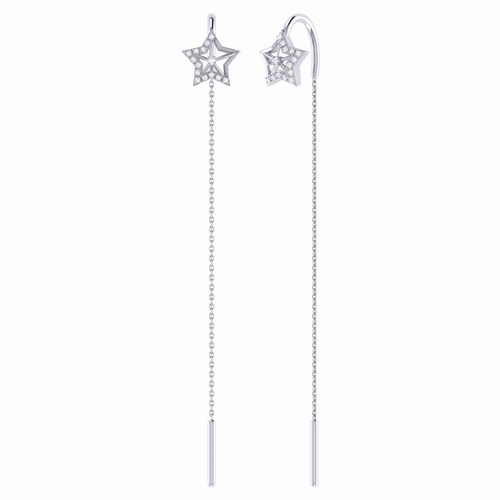 Lucky Star Tack-In Diamond Earrings in Sterling Silver