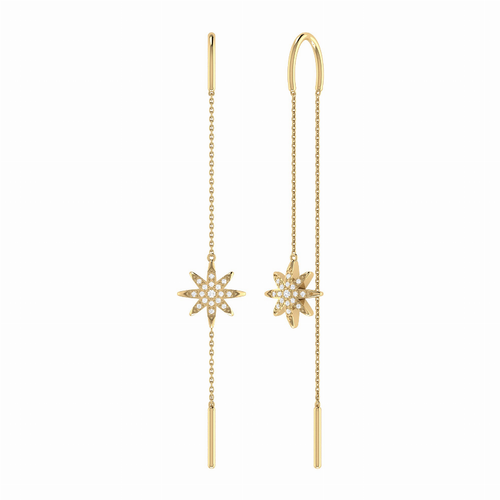 Twinkle Star Tack-In Diamond Earrings in 14K Yellow Gold Vermeil on Sterling Silver