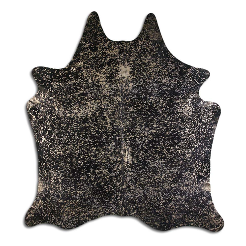 ACID WASHED HAIR ON COWHIDE GOLD METALLIC ON BLACK - CPDGDBLA3A-00129839