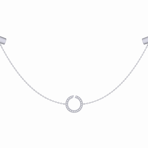 Avani Skyline Geometric Layered Diamond Necklace in Sterling Silver