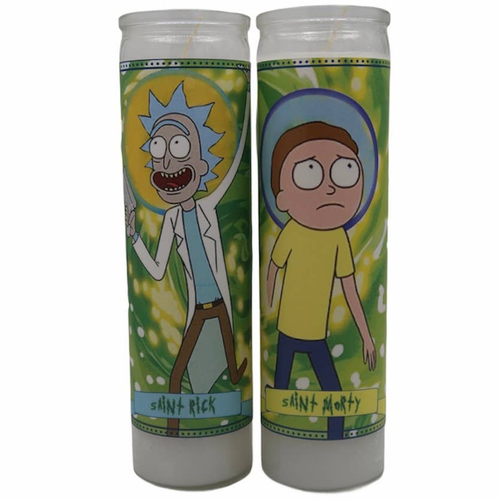 Rick and Morty Devotional Prayer Saint Candle Set