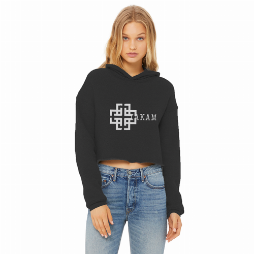 KAM S9 Ladies Cropped Raw Edge Hoodie - DTG-CROPF-BLACK-XS-1