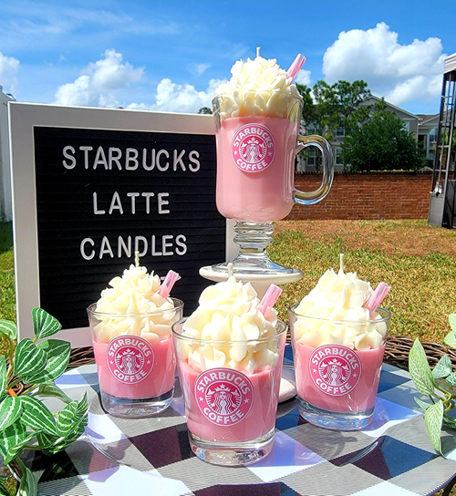 Cafe Frappe theme scented soy wax candle - CCan870