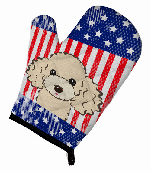American Flag and Dog on Oven Mitt - BB2188OVMT