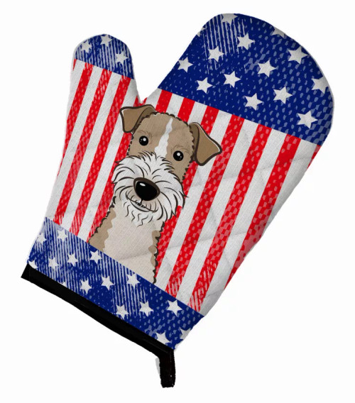 American Flag and Dog on Oven Mitt - S000213B001695P069323V034