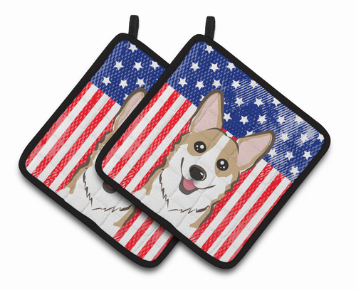 American Flag and Dog on Oven Mitt - S000213B001695P069323V015