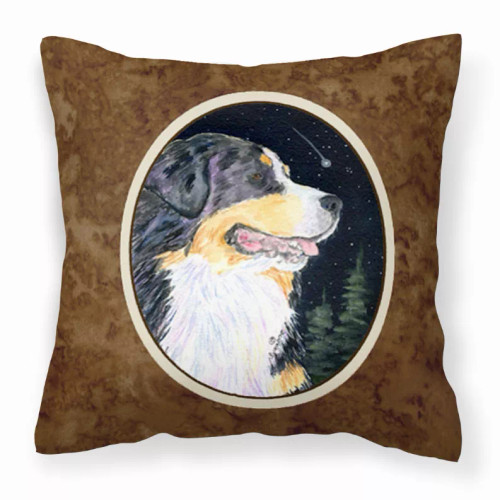 Starry Night Design with Dog Picture Fabric Decorative Pillow - S000213B001695P022936V000