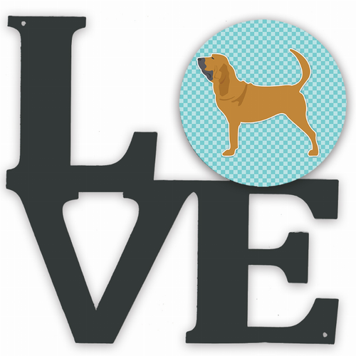 Checkerboard Dog Profile Metal Wall Artwork LOVE - BB3684WALV