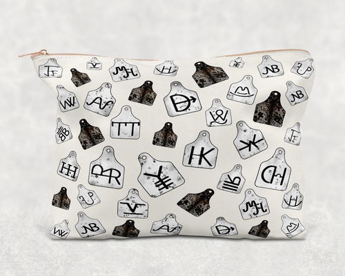 Eartags  Printed Canvas Zipper Bag