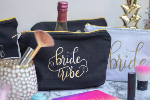 Bride/Bridesmaid Makeup Bag in Canvas - S000605B001501P000010V003
