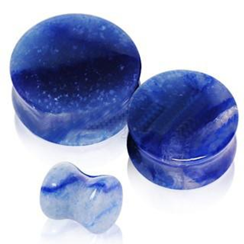 Natural Blue Adventurine Stone Saddle Plug - PLE034-4p