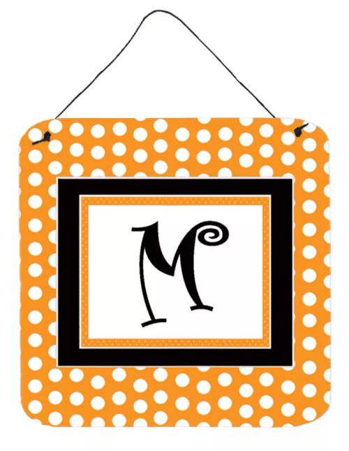 Initial Monogram - Orange Polkadots Wall or Door Hanging Prints - S000213B001695P030489V011