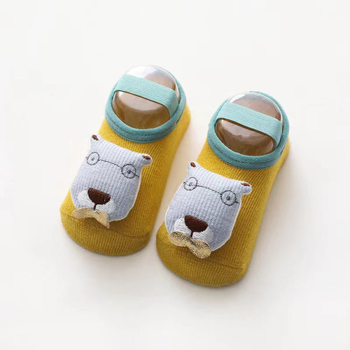 Baby 3D Cartoon Animal Patched Design Dispensing Non-Slip Lace-Up Socks Shoes - JM2204151459-1007