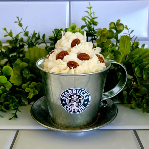 Cafe theme galvanized metal jar candle - CCan896