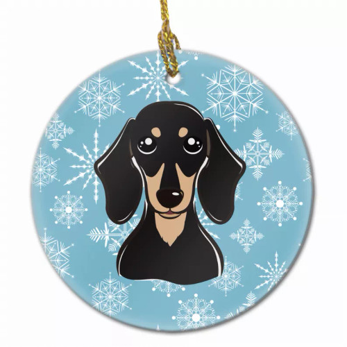 Snowflake Dog on Ceramic Ornament - S000213B001695P056302V014