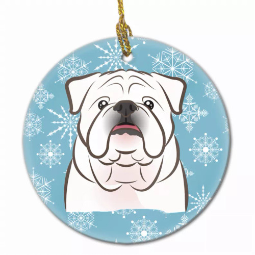 Snowflake Dog on Ceramic Ornament - S000213B001695P056302V019
