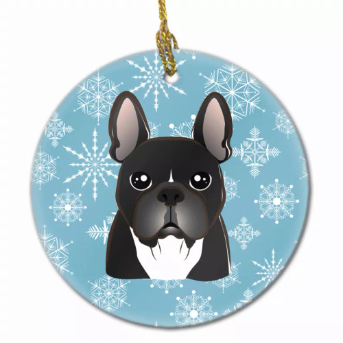 Snowflake Dog on Ceramic Ornament - S000213B001695P056302V026