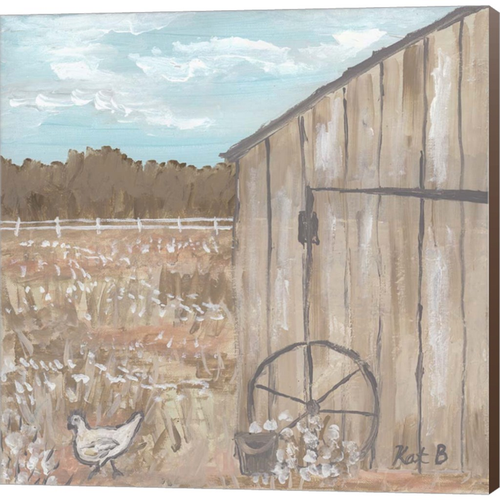 Chicken & Barn by Kathleen Bryan, Canvas Art