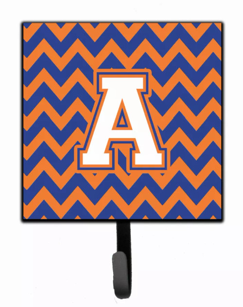 Letter Chevron Blue and Orange #3 Leash or Key Holder