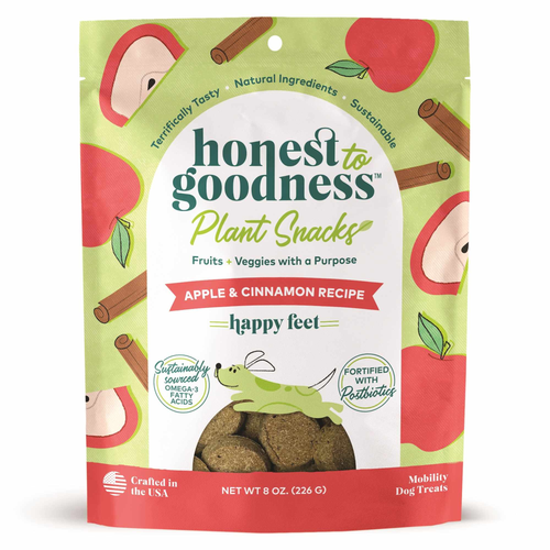 Honest To Goodness Plant Snacks Happy Feet Apple & Cinnamon Recipe Dog Treats 8oz