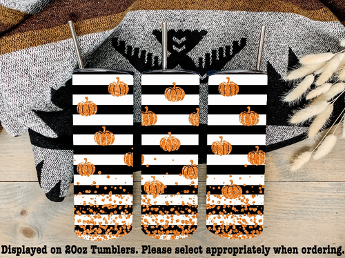 Pumpkin Stripes Steel Tumbler - 1076-12