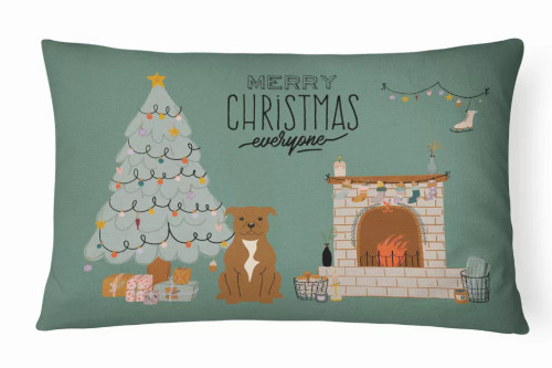 Christmas Everyone Dog Art Canvas Fabric Decorative Pillow - S000213B001695P020347V018