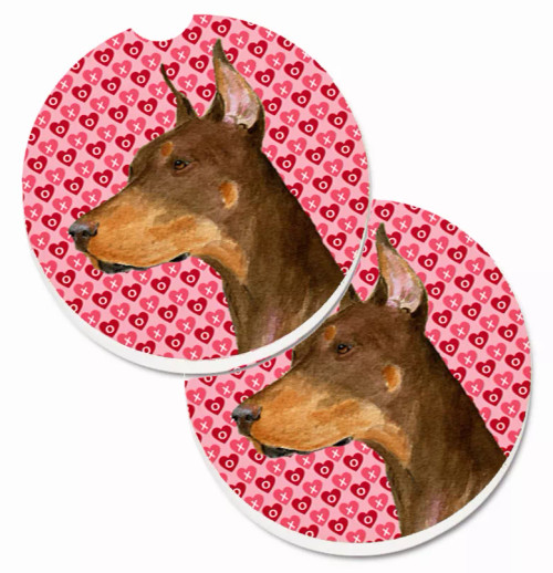 Dog Themed Valentine's Day Cup Holder Car Coasters (Set of 2) - S000213B001695P076438V044