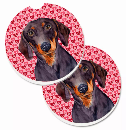 Dog Themed Valentine's Day Cup Holder Car Coasters (Set of 2) - S000213B001695P076438V013