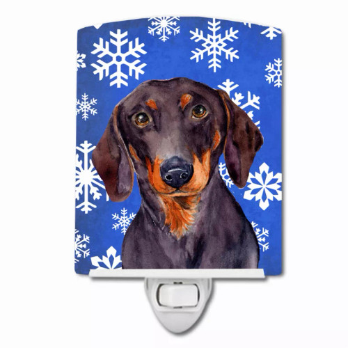 Snowflakes Holiday Dog Art Ceramic Night Light - S000213B001695P102806V000
