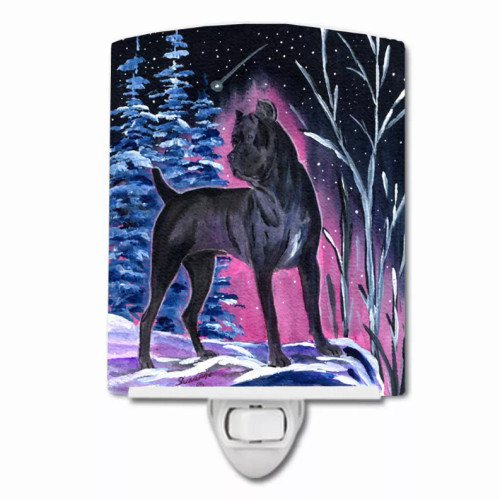 Starry Night Dog Art Ceramic Night Light - S000213B001695P103768V000