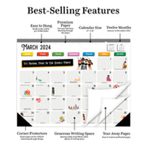 2024 Every Day's A Holiday Medium Desk Pad Monthly Blotter Calendar - S002376B002649P000174V001