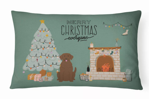 Christmas Everyone Dog Art Canvas Fabric Decorative Pillow - S000213B001695P020349V014