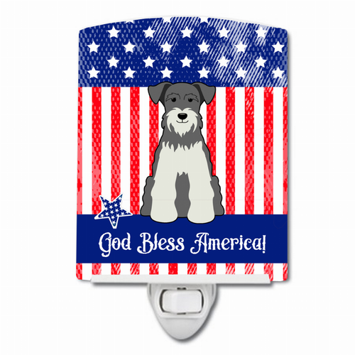 American Flag Design with Dog Ceramic Night Light - BB3049CNL