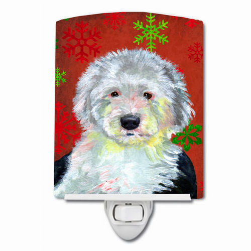 Snowflakes Holiday Dog Art Ceramic Night Light - LH9351CNL