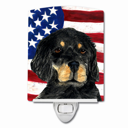 USA American Flag with Dog Ceramic Night Light - SS4042CNL