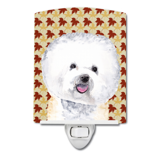 Fall Leaves Dog Art Portrait Ceramic Night Light - S000213B001695P103279V000