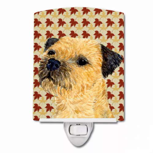 Fall Leaves Dog Art Portrait Ceramic Night Light - S000213B001695P102582V000