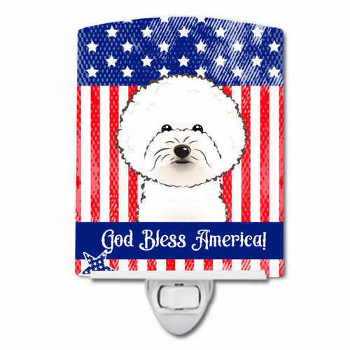 American Flag Design with Dog Ceramic Night Light - S000213B001695P099478V000