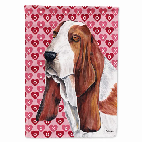 Hearts Love and Valentine's Day Dog Portrait Flag Garden Size - S000213B001695P120236V000