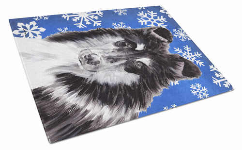 Christmas Design Dog Print Glass Cutting Board Large - S000213B001695P036995V088