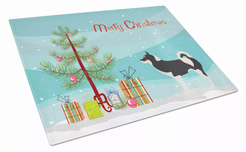 Christmas Dog Print Glass Cutting Board Large - S000213B001695P022173V029